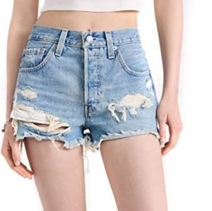 Levi's high waisted distressed button fly shorts size 27
